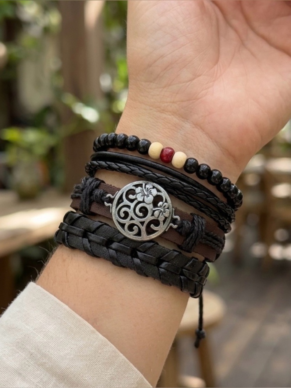 NWT Boho Style Bracelets 4 Black Brown